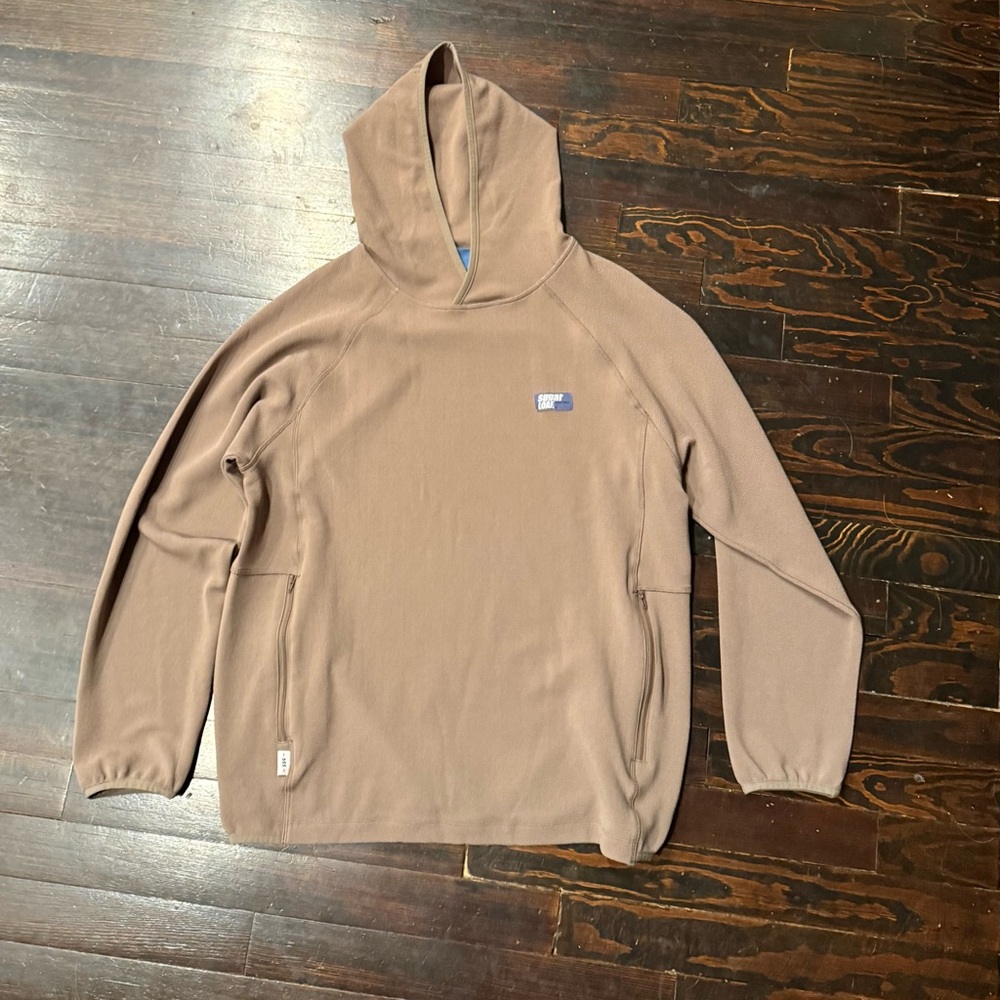 Men's Taupe Hooded Pullover Sweatshirt - sugarloaf social gold